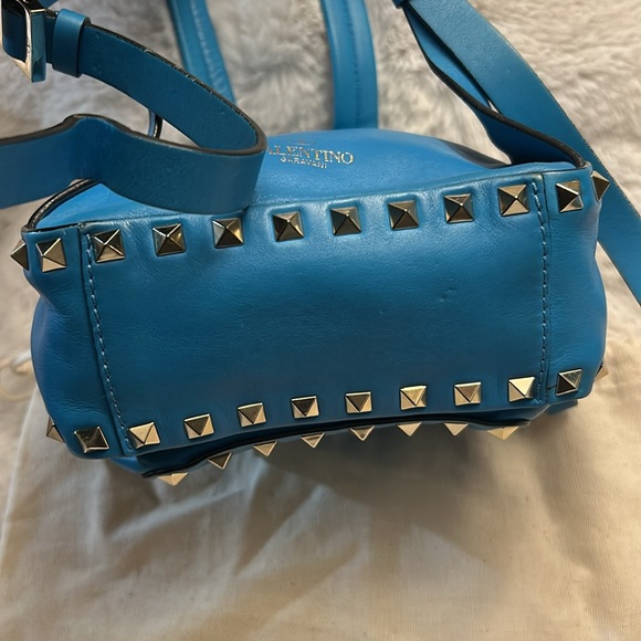 Valentino Garavani Aqua blue leather studded mini backpack - Picture 8 of 17